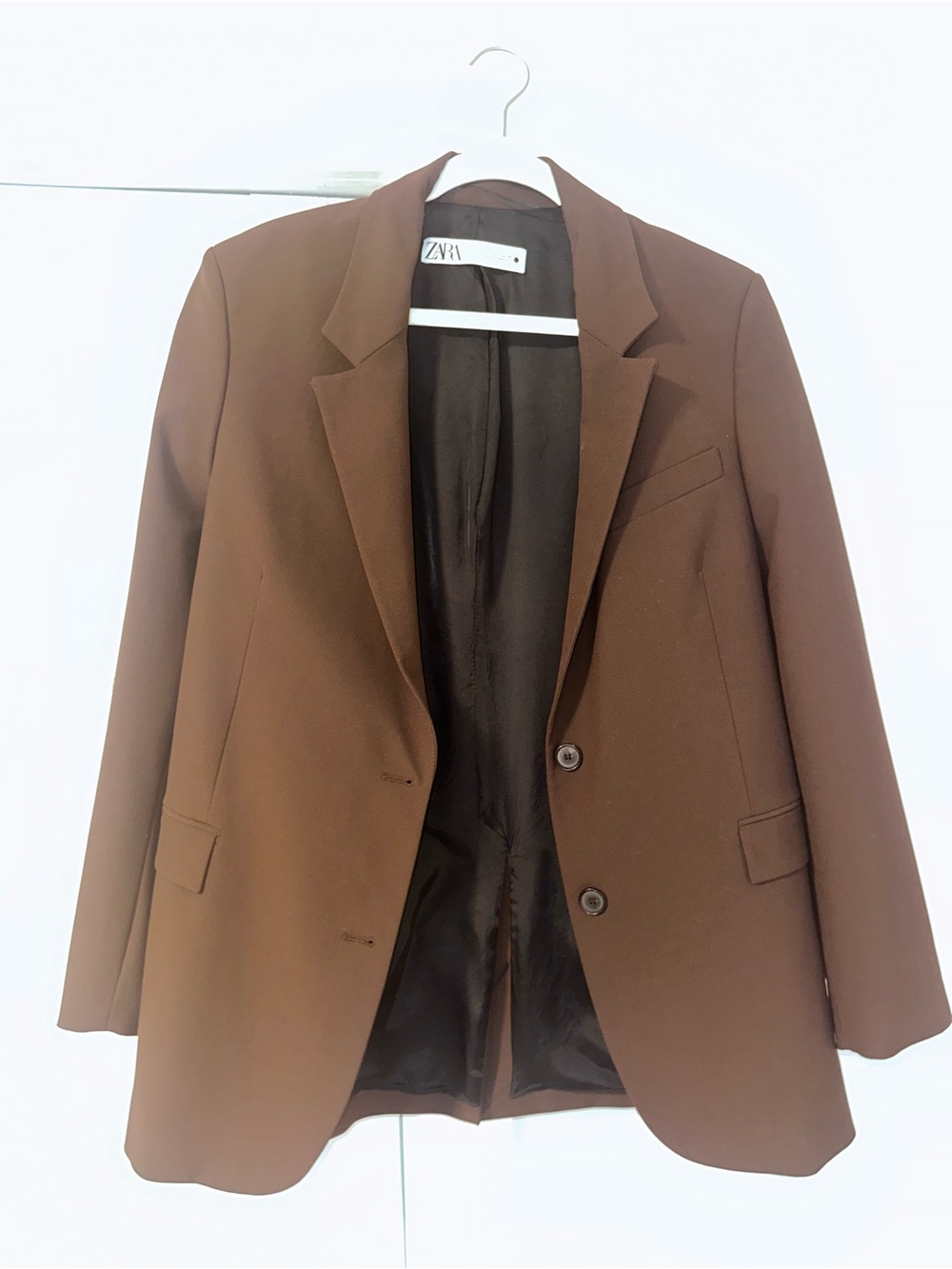 Zara Womens Brown Single-Breasted Blazer